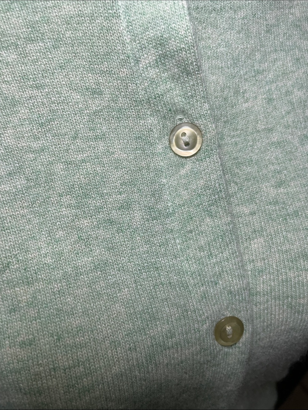 Vintage Cashmere by Pringle 60s Mint Green Crewneck Button-Front Cardigan Size M - Picture 2 of 8